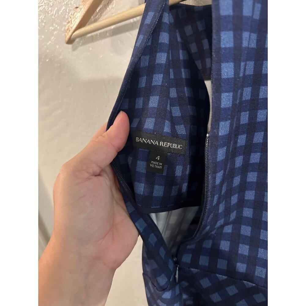 Y Banana Republic Blue Gingham Racer Back Mini Dress - Picture 9 of 11